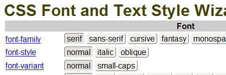 CSS Font and Text Style Wizard - Online Generator